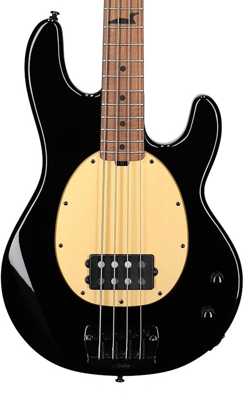 open zoom image for Sterling by Music Man Pete Wentz Signature StingRay Electric Bass, Black, Roasted Maple Fretboard, Body Straight Front