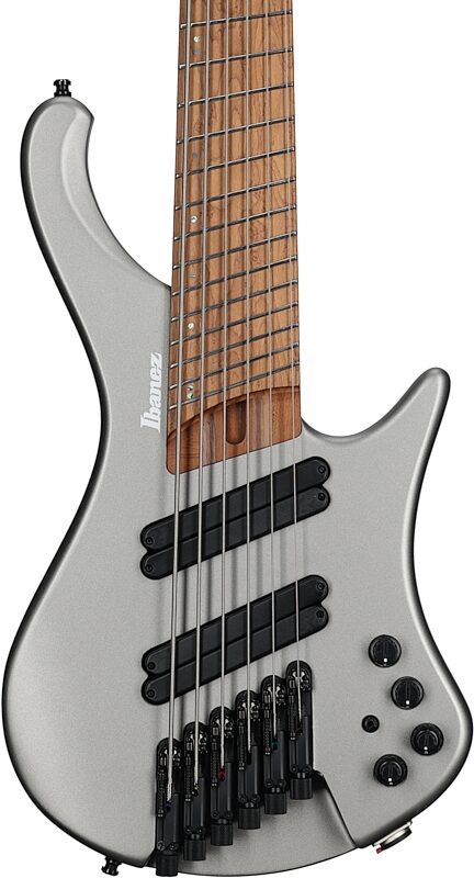 open zoom image for Ibanez EHB1006MS Ergo Electric Bass, 6-String (with Gig Bag), Metallic Gray Matte, Body Straight Front