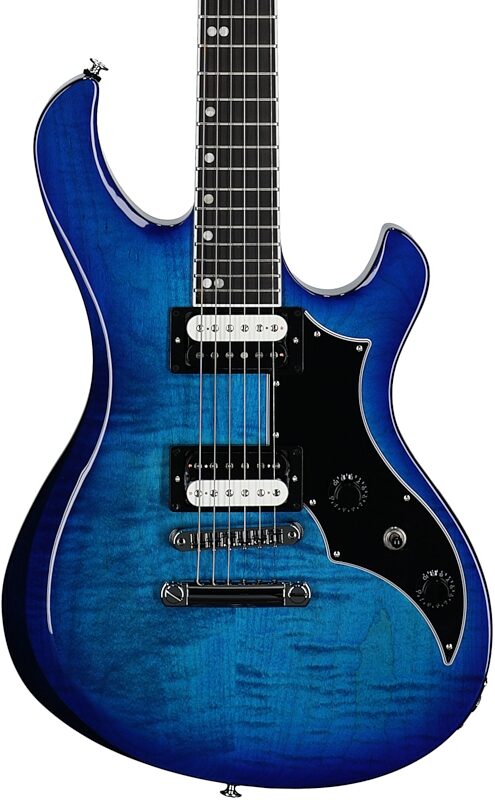 open zoom image for Gibson Victory Figured Top Electric Guitar (with Case), Cobalt Burst, Body Straight Front