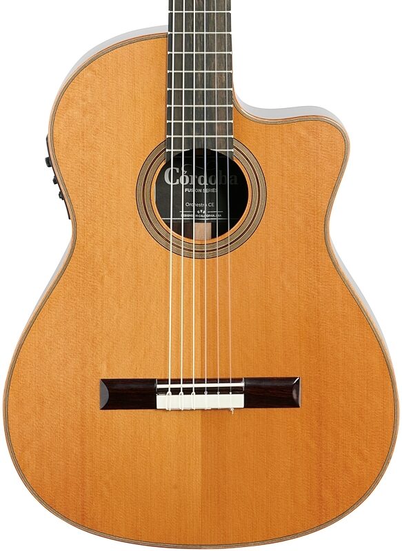 open zoom image for Cordoba Fusion Orchestra CE Classical Acoustic-Electric Guitar, Solid Canadian Cedar Top, Body Straight Front