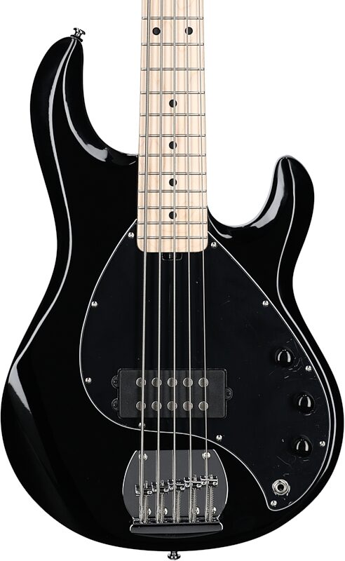 open zoom image for Sterling by Music Man StingRay 5 Electric Bass, 5-String, Black, Hard Maple Fretboard, Body Straight Front