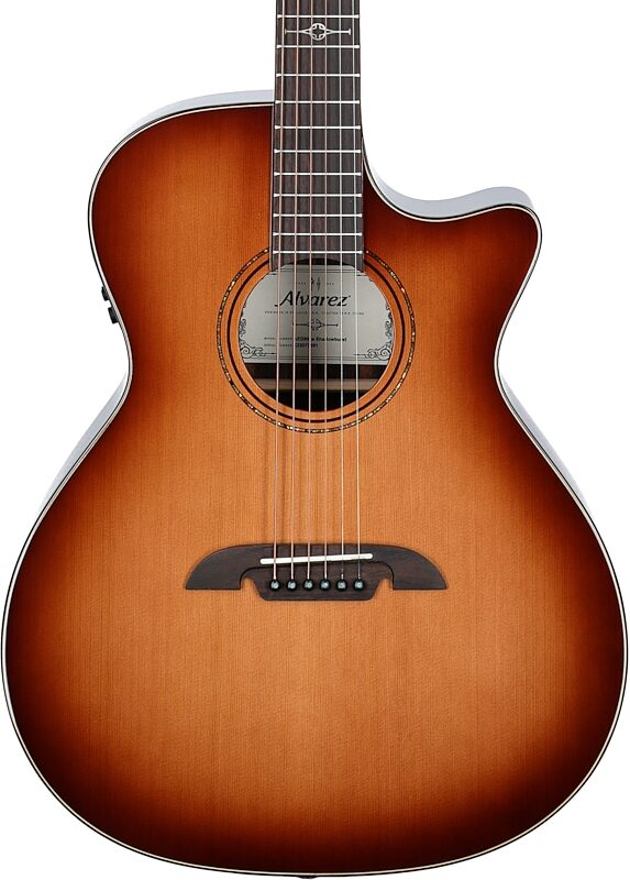 open zoom image for Alvarez AGE95CESHB Artist Elite Grand Auditorium Acoustic-Electric Guitar, New, Body Straight Front