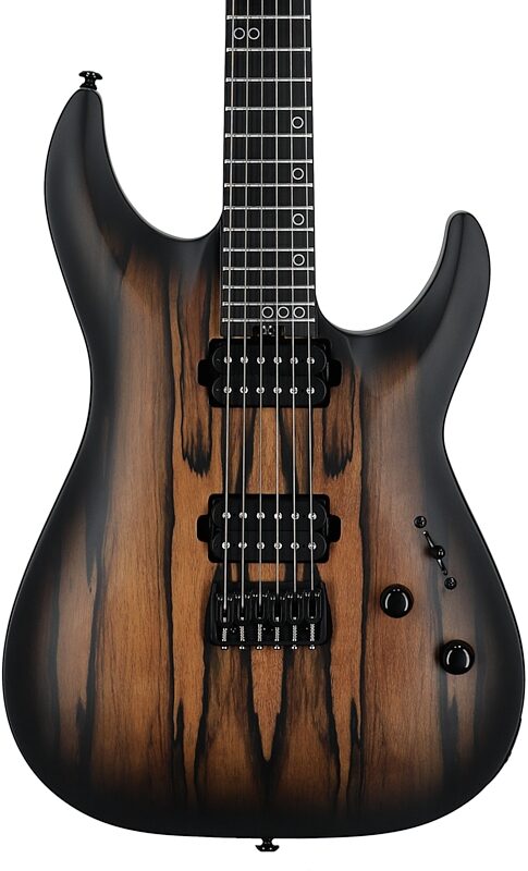 open zoom image for Schecter C-1 Pale Moon Ebony Electric Guitar, Natural Satin Black Burst, Body Straight Front