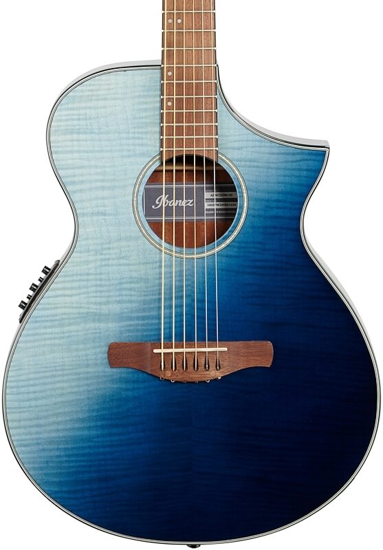 open zoom image for Ibanez AEWC32FM Acoustic-Electric Guitar, Indigo Sunset, Body Straight Front