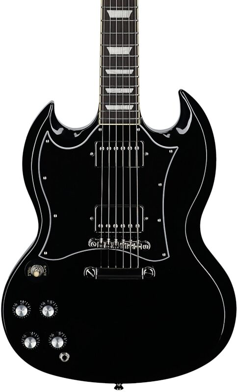 open zoom image for Epiphone Inspired by Gibson SG Standard Electric Guitar, Left-Handed (with Gig Bag), Ebony, Body Straight Front