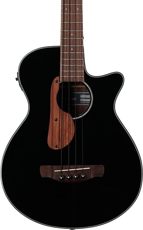 open zoom image for Ibanez AEGB24E Acoustic-Electric Bass, Black High Gloss, Body Straight Front
