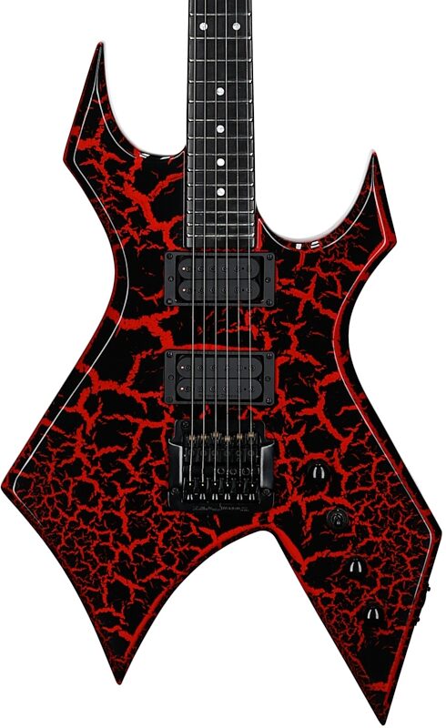 open zoom image for B.C. Rich Warlock Legacy Kahler Electric Guitar, Red Crackle, Body Straight Front