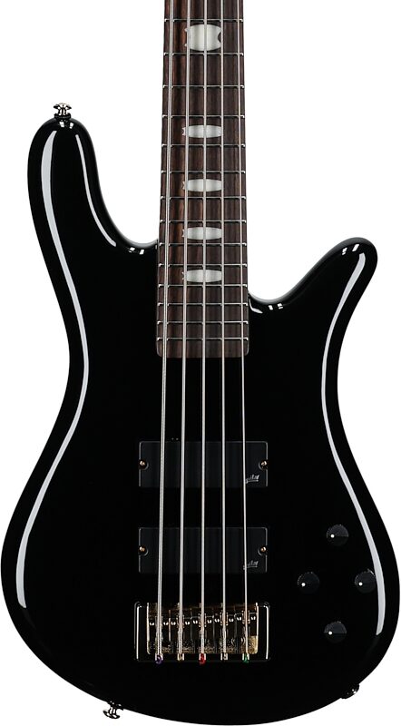 open zoom image for Spector Icon NS-5 Bolt-On Electric Bass, Black Gloss, Body Straight Front