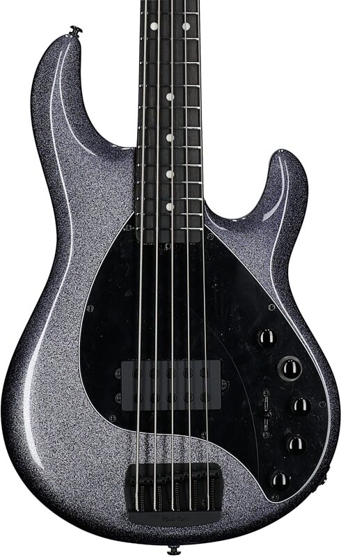 open zoom image for Ernie Ball Music Man DarkRay 5 Electric Bass Guitar (with Softshell Case), Starry Night, Ebony Fretboard, Body Straight Front