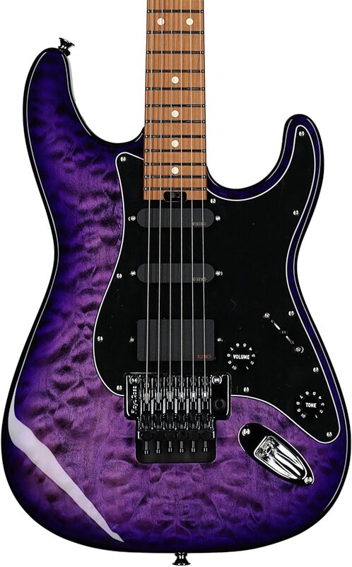 open zoom image for Charvel Marco Sfogli PM SC1 HSS Electric Guitar, Transparent Purple, Body Straight Front