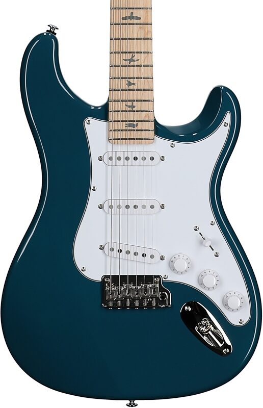 open zoom image for PRS Paul Reed Smith SE Silver Sky Electric Guitar, Maple Fretboard (with Gig Bag), Nylon Blue, Body Straight Front