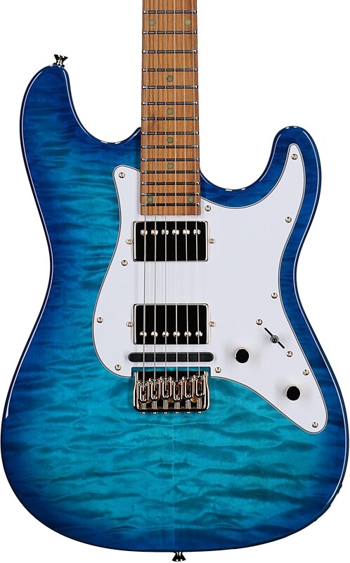 open zoom image for Jamstik Deluxe MIDI Electric Guitar, Ocean Burst White PG, Body Straight Front