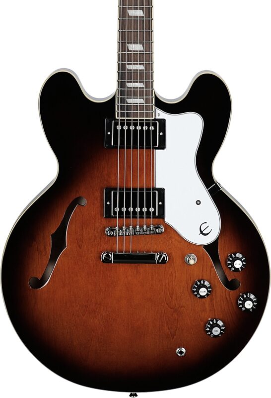 open zoom image for Epiphone Inspired by Gibson Bonehead Riviera Electric Guitar (with Case), Dark Tobacco Burst, Body Straight Front