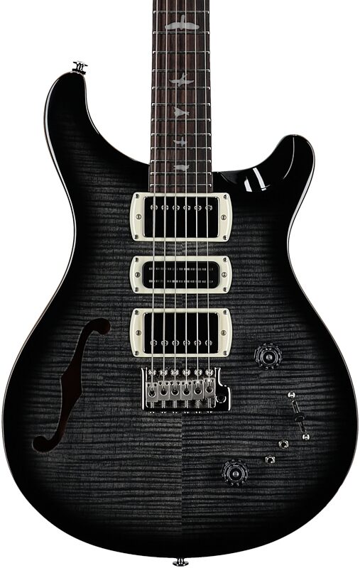 open zoom image for PRS Paul Reed Smith SE Special V2 Semi-Hollowbody Electric Guitar (with Gig Bag), Charcoal Burst, Body Straight Front