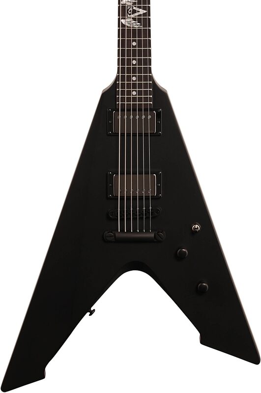 open zoom image for ESP LTD Hetfield Vulture Electric Guitar (with Case), Satin Black, Body Straight Front