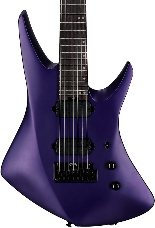 open zoom image for Sterling by Music Man Kaizen 7 Electric Guitar, 7-String, Firemist Purple, Rosewood Fretboard, Open Box (Very Good), Body Straight Front