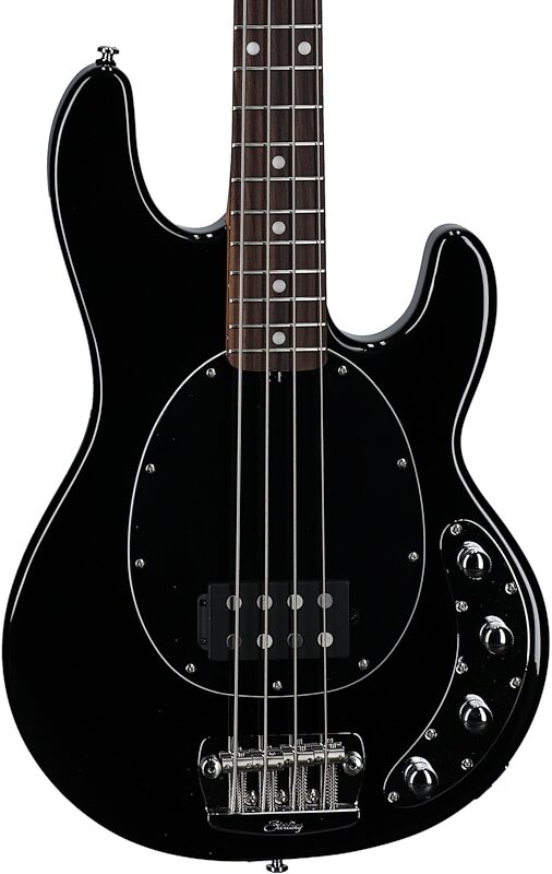 open zoom image for Sterling by Music Man StingRay RAY34 Electric Bass, Black, Rosewood Fretboard, Body Straight Front