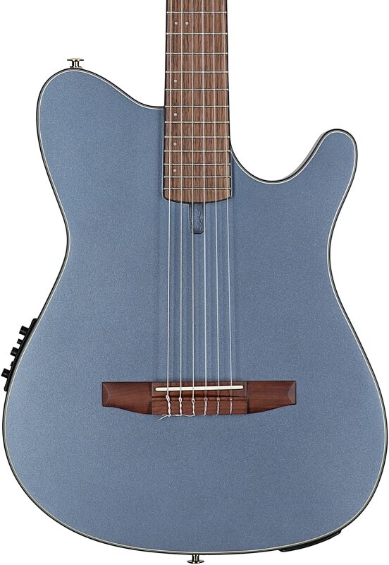 open zoom image for Ibanez FRH10N Classical Acoustic-Electric Guitar, Indigo Blue Metallic, Body Straight Front