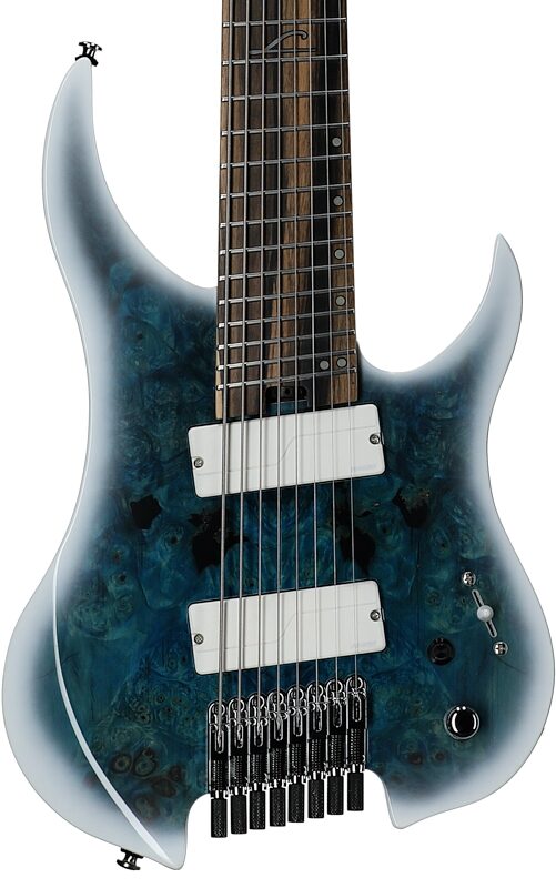 open zoom image for Legator Ghost G8FOD Multi-Scale Guitar (with Gig Bag), Arctic Blue, Body Straight Front