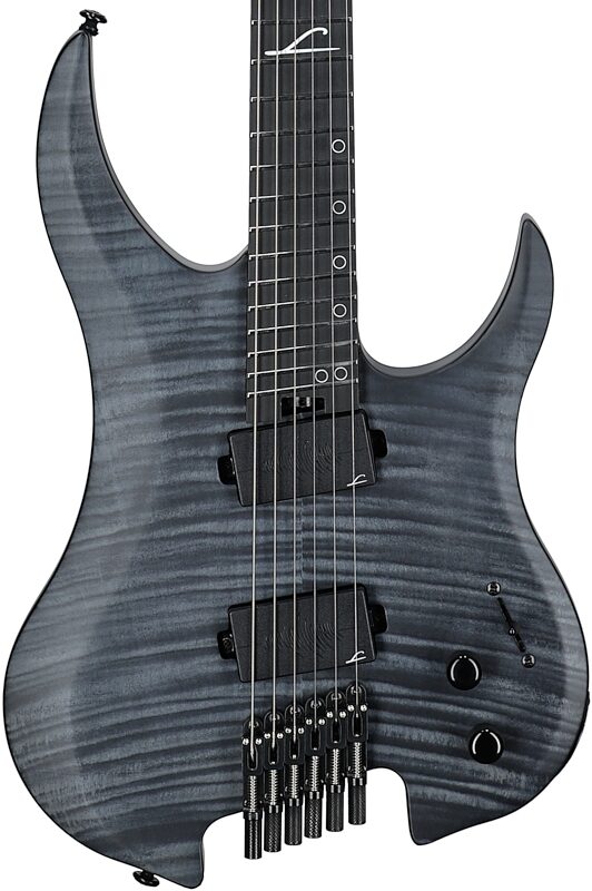 open zoom image for Legator G6FSS Ghost 6 Super Shred Electric Guitar, Black Flame Maple, Body Straight Front