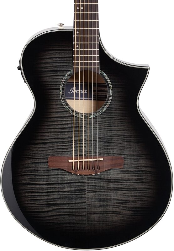 open zoom image for Ibanez AEWC400 Acoustic-Electric Guitar, Transparent Black Sunburst, Body Straight Front