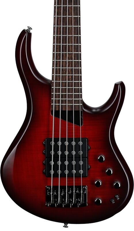 open zoom image for MTD Kingston Super 5 Electric Bass, 5-String (with Laurel Fingerboard), Doctor Brown's Burst, Body Straight Front
