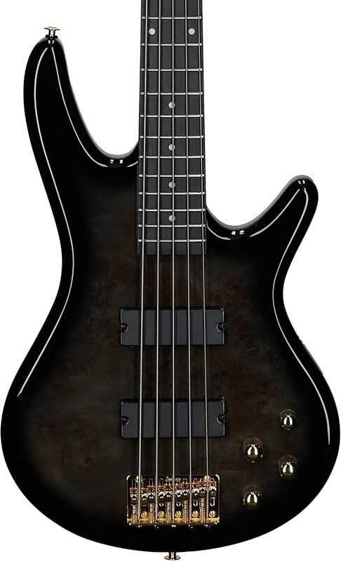 open zoom image for Ibanez GSR205PC Gio Electric Bass, 5-String, Transparent Pale Black Burst, Body Straight Front