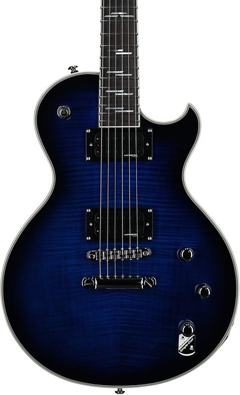 open zoom image for Schecter Solo II Supreme Electric Guitar, Blue Burst, Body Straight Front