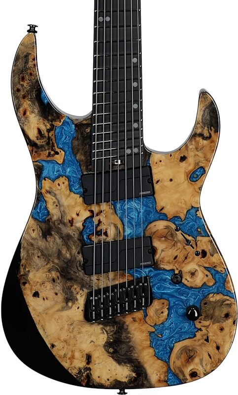 open zoom image for Legator Ninja X7F Multi-Scale Guitar, 7-String, Caribbean Blue, Body Straight Front