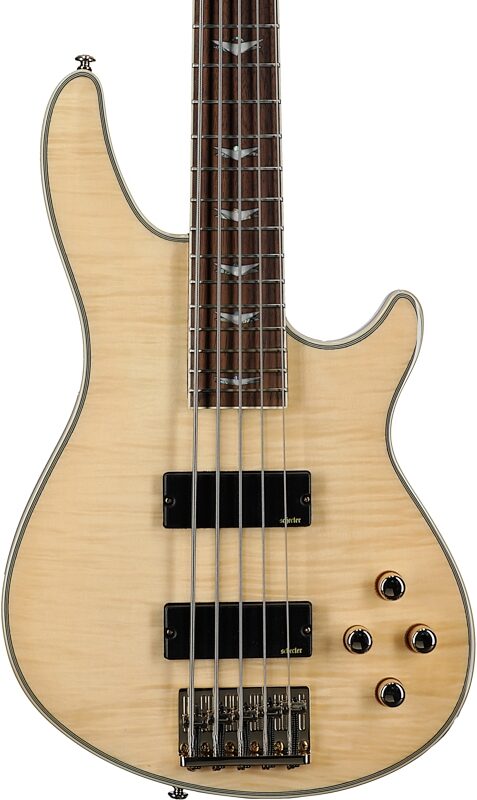 open zoom image for Schecter Omen Extreme-5 5-String Electric Bass, Gloss Natural, Body Straight Front