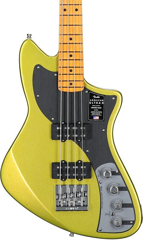 open zoom image for Fender American Ultra II Meteora Electric Bass, Maple Fingerboard (with Case), Solar Flare, Body Straight Front