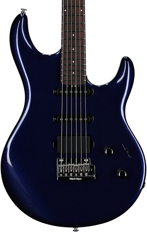 open zoom image for Ernie Ball Music Man Luke 4 HSS Electric Guitar, Butane Blue, Rosewood Fretboard, Body Straight Front