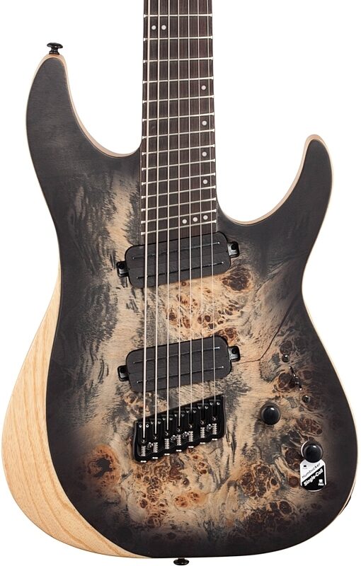 open zoom image for Schecter Reaper 7MS Electric Guitar, 7-String, Charcoal Burst, Body Straight Front