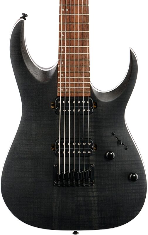 open zoom image for Ibanez RGA742FM Electric Guitar, Transparent Gray Flat, Body Straight Front