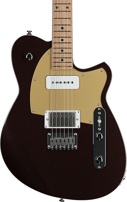 open zoom image for Reverend Charger H90 Electric Guitar, Metallic Bordeaux, Body Straight Front