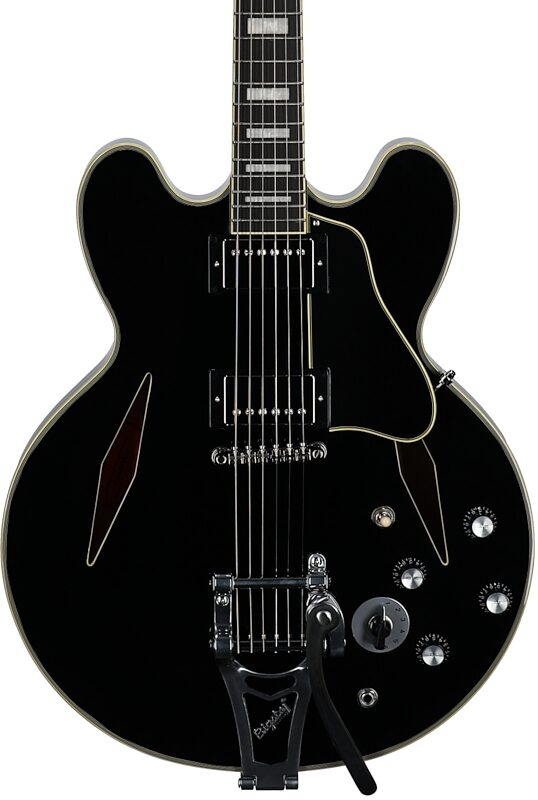 open zoom image for Epiphone Exclusive Shinichi Ubukata ES-355 Custom Electric Guitar (with Case), Ebony, Body Straight Front