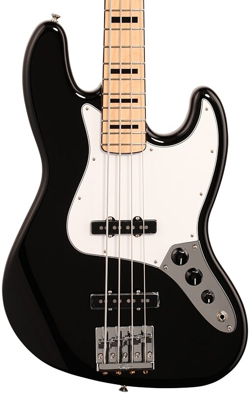 open zoom image for Fender Geddy Lee Jazz Electric Bass, with Maple Fingerboard, Black, Body Straight Front