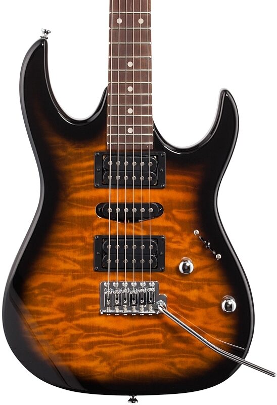 open zoom image for Ibanez GRX70QA Electric Guitar, Sunburst, Body Straight Front