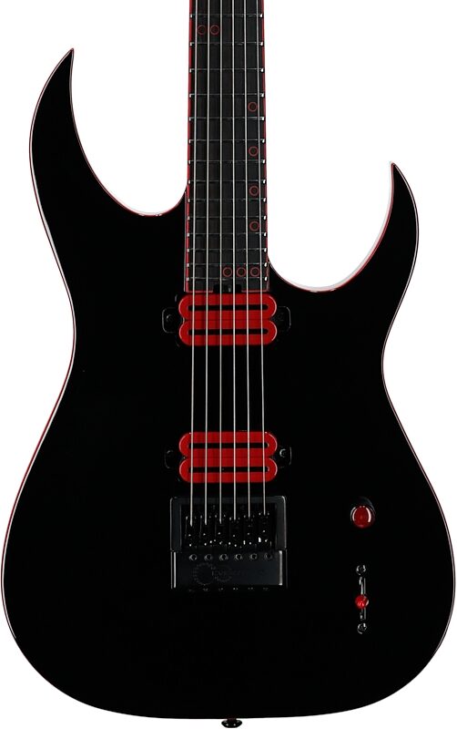 open zoom image for Schecter Sunset 6 EverTune Red Dawn Electric Guitar, Gloss Black, Body Straight Front