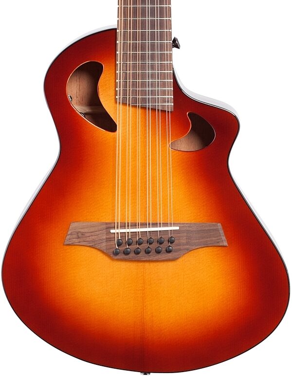 open zoom image for Veillette Avante Gryphon High-Tuned 12-String Acoustic Guitar, Tobacco Burst, Body Straight Front