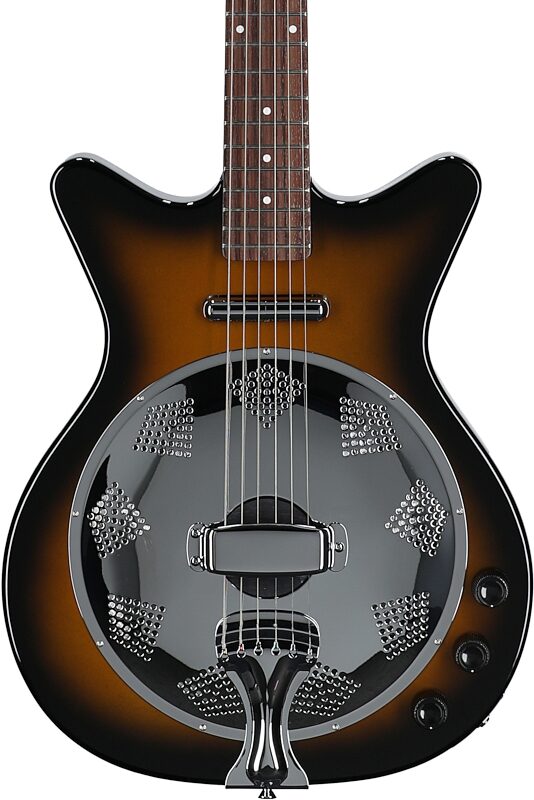 open zoom image for Danelectro 59 Acoustic-Electric Resonator Guitar, Tobacco Sunburst, Body Straight Front