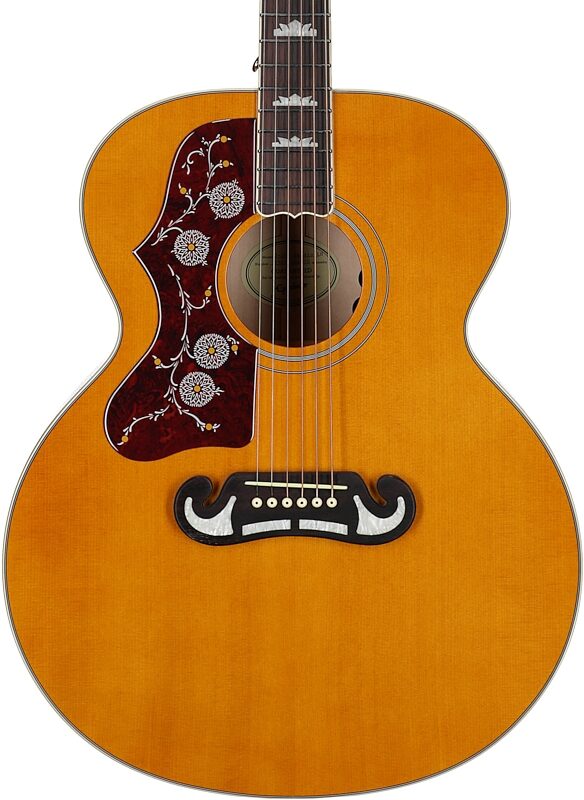 open zoom image for Epiphone J-200 Studio Jumbo Acoustic-Electric Guitar, Left-Handed (with Gig Bag), Natural, Body Straight Front