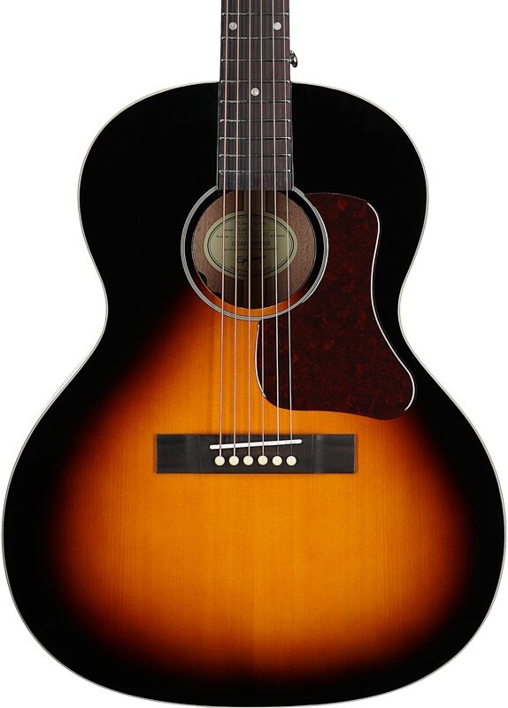 open zoom image for Epiphone Blues King Studio Parlor Acoustic-Electric Guitar (with Gig Bag), Dark Burst, Open Box (Very Good), Body Straight Front
