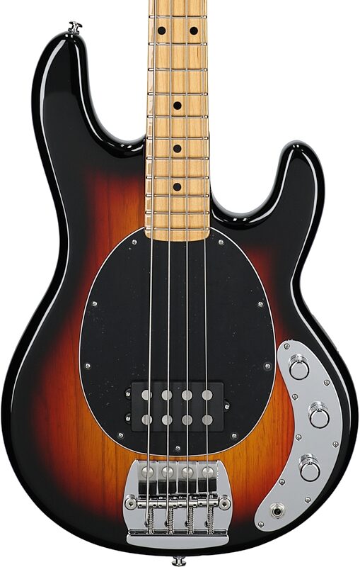 open zoom image for Ernie Ball Music Man Retro '70s StingRay Electric Bass (with Mono soft case), Sunburst, Maple Fretboard, Open Box (Good), Body Straight Front
