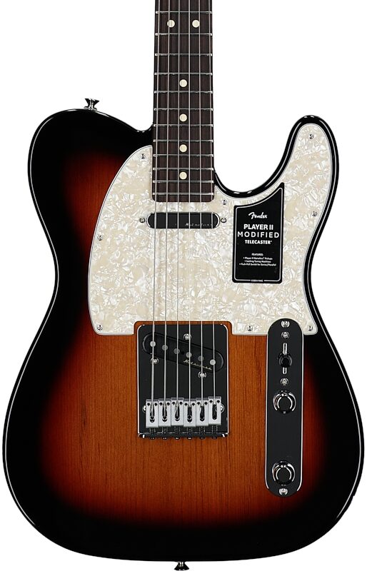 open zoom image for Fender Player II Modified Telecaster Electric Guitar, Rosewood Fingerboard (with Gig Bag), 3-Color Sunburst, Body Straight Front