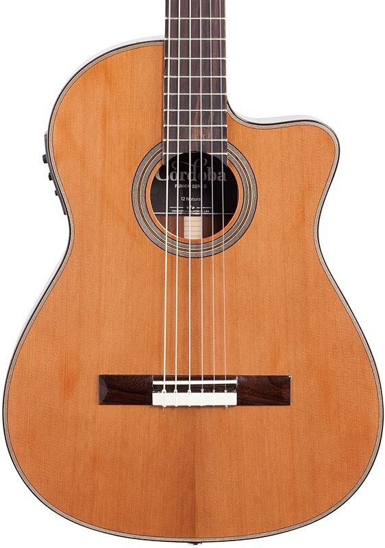 open zoom image for Cordoba Fusion 12 Natural Classical Acoustic-Electric Guitar, Natural, Body Straight Front