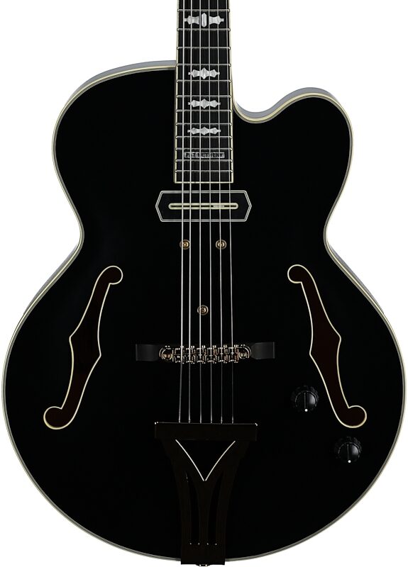 open zoom image for Ibanez PM3C Pat Metheny Electric Guitar (with Case), Black Low Gloss, Body Straight Front