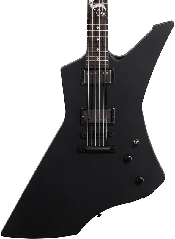 open zoom image for ESP LTD James Hetfield Snakebyte Electric Guitar (with Case), Satin Black, Body Straight Front