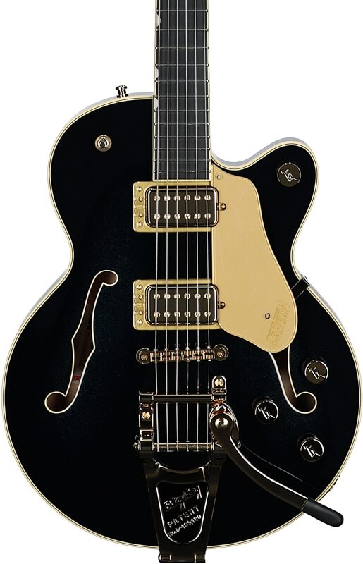 open zoom image for Gretsch Professional Collection Broadkaster Jr LX Center Block SC Electric Guitar, Midnight Sapphire, Body Straight Front