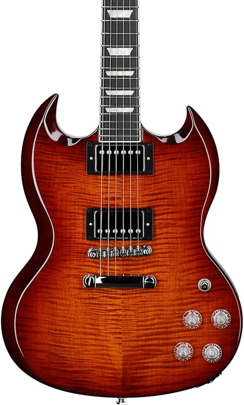 open zoom image for Epiphone SG Modern Figured Electric Guitar, Mojave Burst, with Gig Bag, Body Straight Front